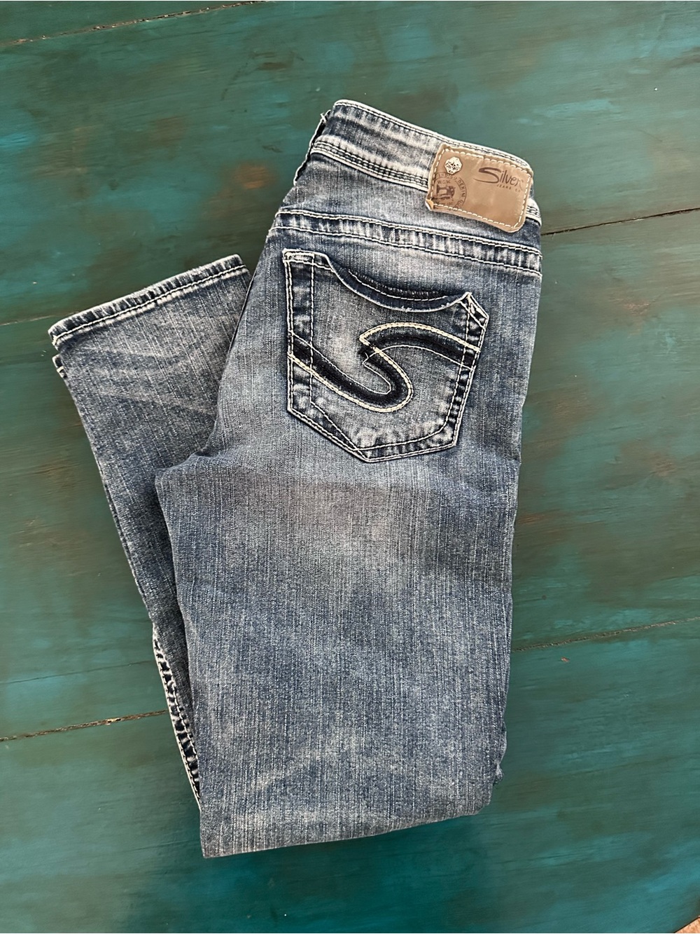 Silver Jeans Women’s Skinny Jeans in Washed Blue Denim
